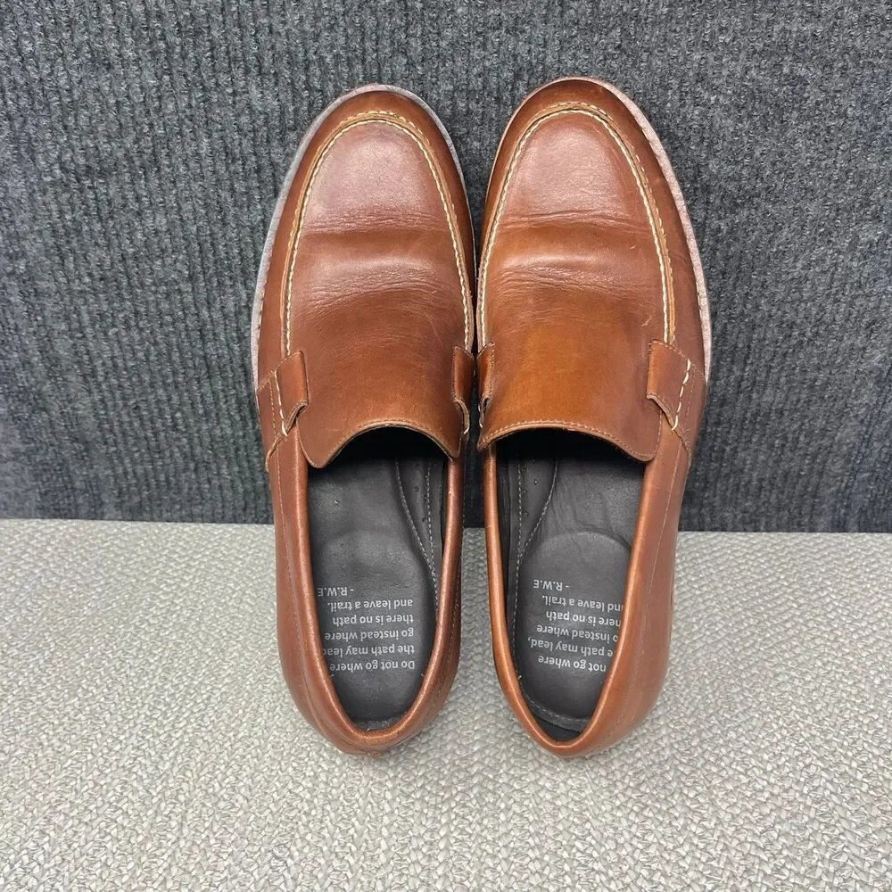 Helm The Wilson Loafers Brown Leather Slip On Dress Shoes Mens 11.5